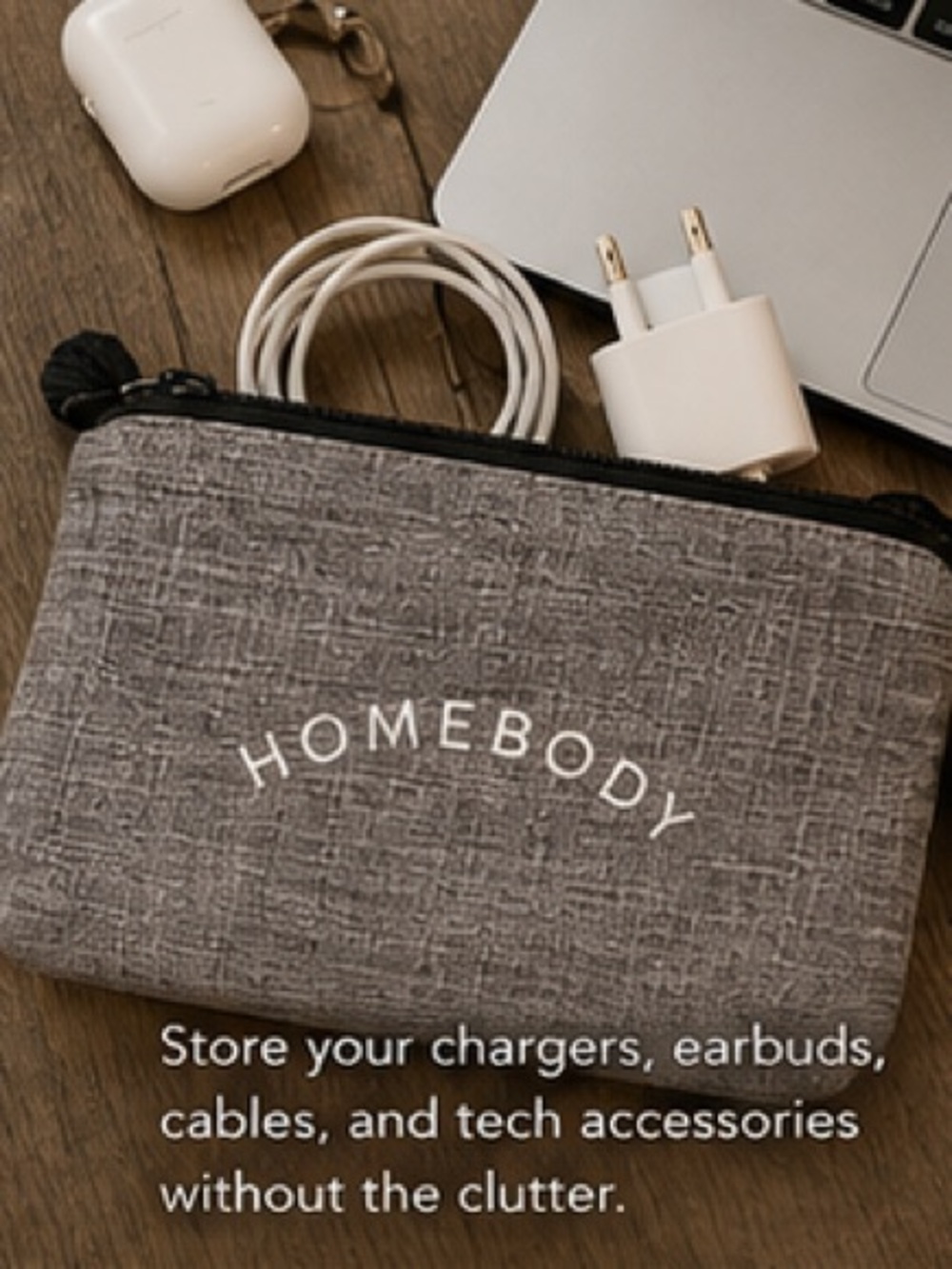 Homebody organizer pouch travel tech makeup skincare with Pom Pom  **2 for 20*